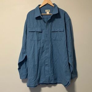 L.L. Bean Blue Button-Up Flannel Warm Shirt Jacket